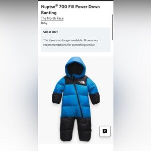 BNWT The North Face 12-18M puffer one piece